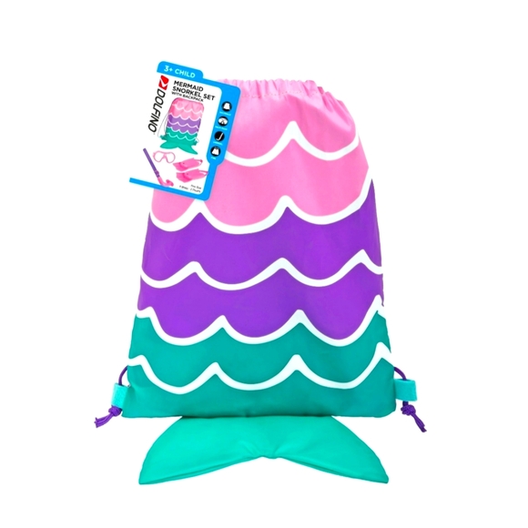 Dolfino Kids Snorkel Set with Mermaid Themed Storage Bag - Picture 1 of 8